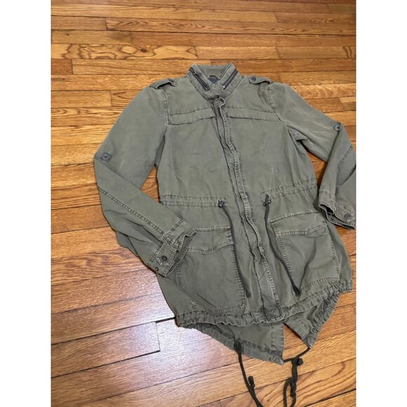 Levi's Womens Jacket Sz Small Green Military Full Zip Field Utility Lightweight - Picture 3 of 9